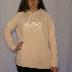 XL Old Navy Logo Light Pink Drawstring Hoodie